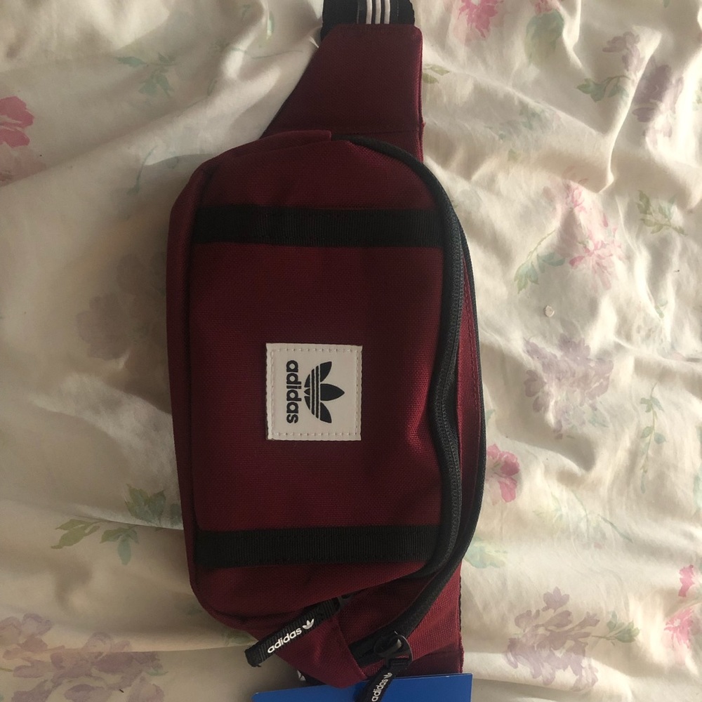 Burgundy adidas fanny pack !